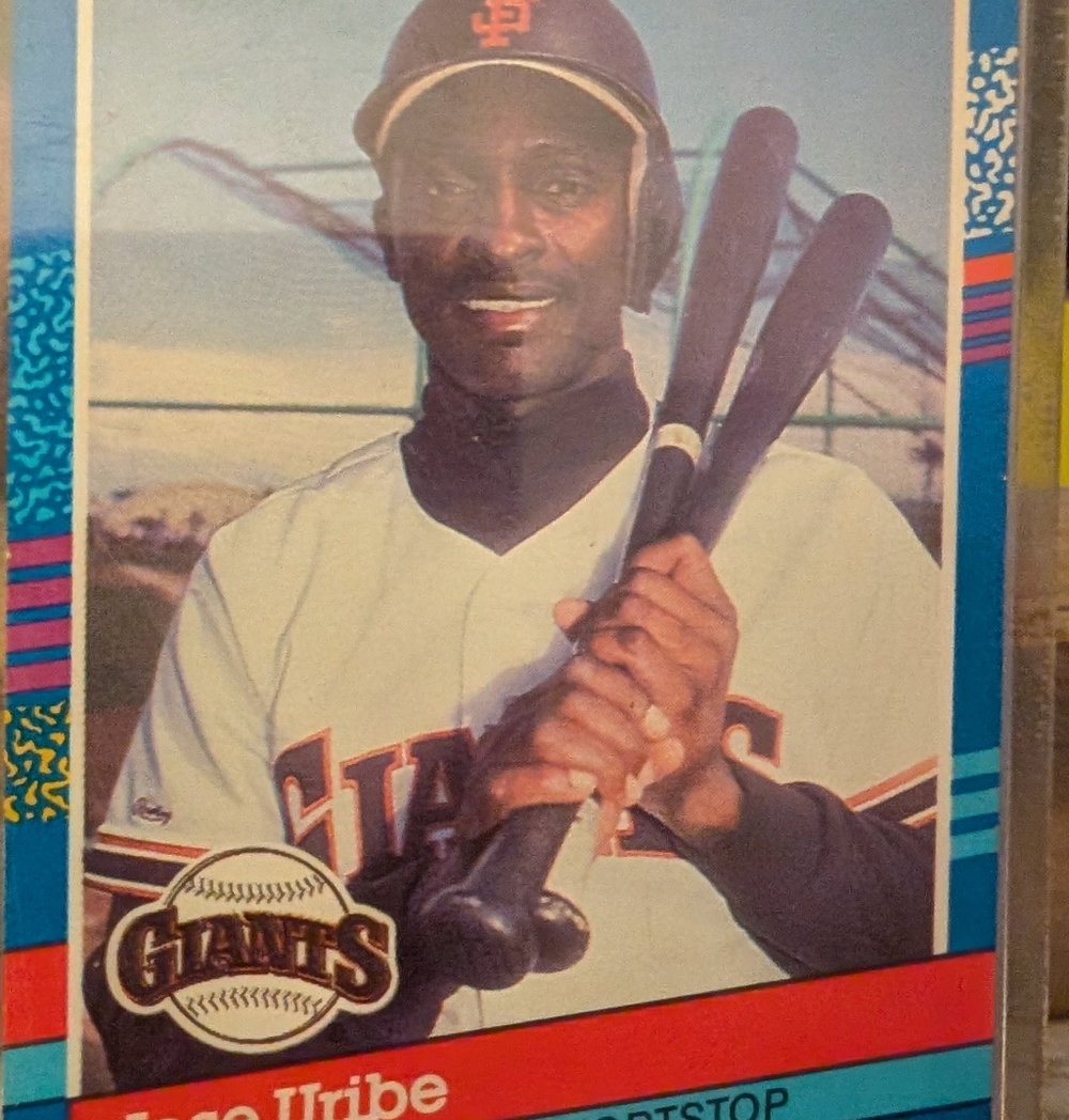 Jose Uribe Triple Error Baseball Card